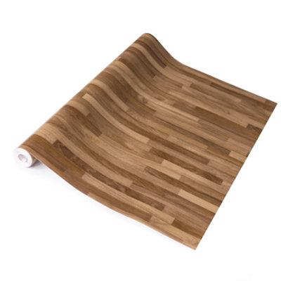 d-c-fix Woodgrain Walnut Block Self Adhesive Vinyl Wrap Film for Kitchen Doors and Worktops 15m(L) 67.5cm(W)