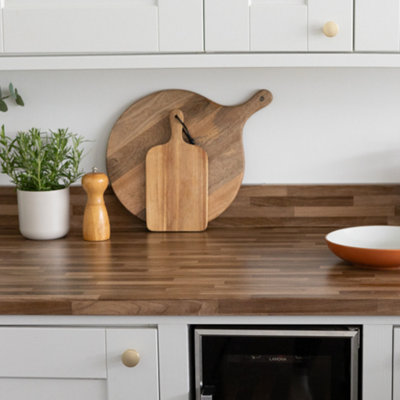 d-c-fix Woodgrain Walnut Block Self Adhesive Vinyl Wrap Film for Kitchen Doors and Worktops 15m(L) 67.5cm(W) - 4