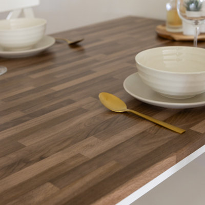 d-c-fix Woodgrain Walnut Block Self Adhesive Vinyl Wrap Film for Kitchen Doors and Worktops 15m(L) 67.5cm(W) - 8