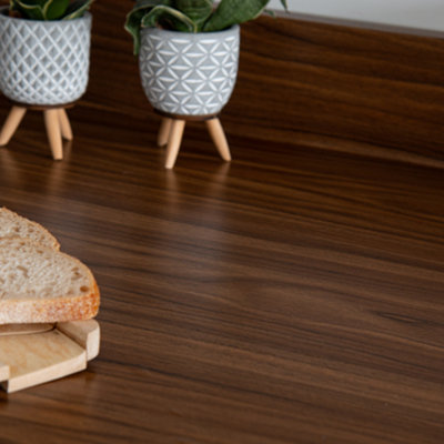 d-c-fix Woodgrain Walnut Medium Self Adhesive Vinyl Wrap Film for Kitchen Doors and Worktops A4 Sample 297mm(L) 210mm(W)