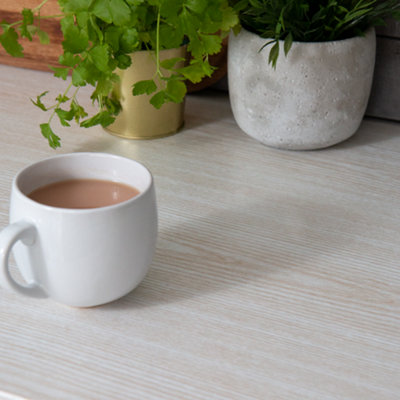 d-c-fix Woodgrain White Ash Self Adhesive Vinyl Wrap Film for Kitchen Doors and Worktops 10m(L) 90cm(W)