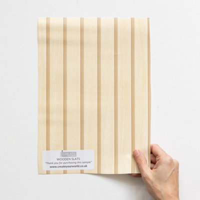 d-c-fix Woodgrain Wooden Slats Self Adhesive Vinyl Wrap Film for Kitchen Doors and Worktops A4 Sample 297mm(L) 210mm(W)