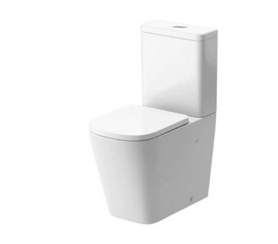 D Pro Bathrooms Bathroom Toilet WC Unit Pan Soft Close Seat White Gloss Close-Coupled