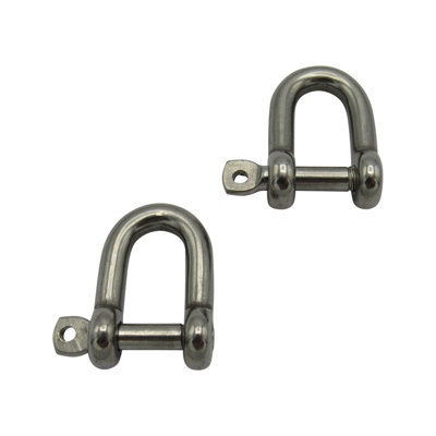 D Shackles with Captive Pin 8MM X2 (316 Stainless Steel Marine Rigging Dee)