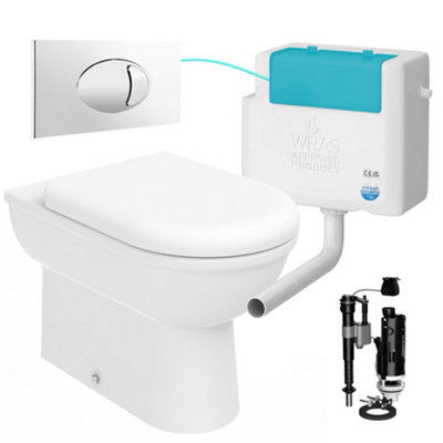 D Shape Back to Wall Toilet Pan Soft Close Seat & WRAS Concealed ...