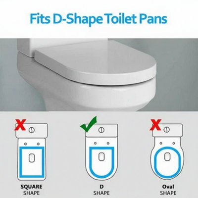 DERW D-Shaped Soft-Close Toilet Seat with Quick Release Hinges, Heavy
