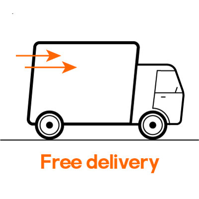 Free delivery icon showing van driving