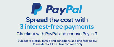 Pay in 3 with PayPal and up to 4 yrs interest free credit