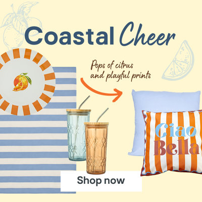 Our new coastal cheer outdoor range. Pops of citrus and playful prints. Shop now.