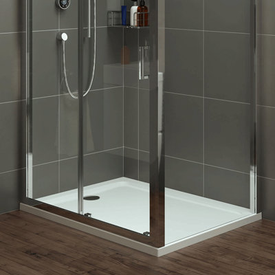 Image of a white low profile shower tray.