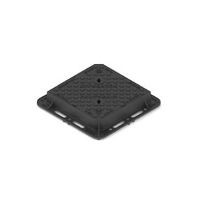D400 40 tonne Ductile Iron Heavy Duty Manhole Cover 450mm x 450mm x 100mm Double Triangular 590mm x 590mm Overall Including Frame