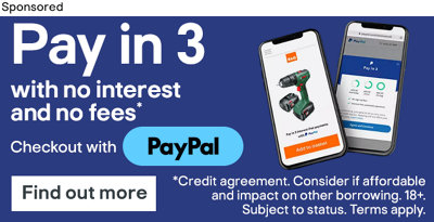 Pay in 3 with no interest and no fees*. Check out with PayPal. Find out more. *Credit agreement. Consider if affordable and impact on other borrowing. 18+. Subject to status. Terms apply.