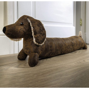 Dachshund Draught Excluder Weighted Cushion - Energy Saving Door Draft Breeze Wind Guard or Doorstop - Measures L70cm
