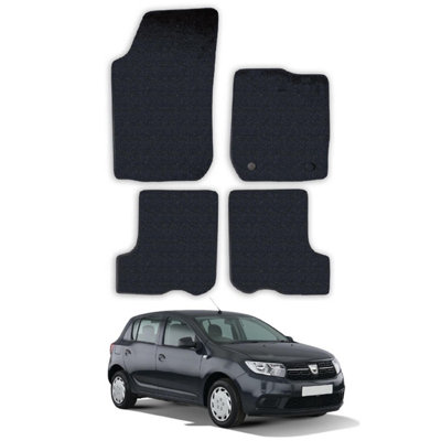 Dacia Sandero 2013-2020 Car Floor Mats Tailored Fit Carpet Anti-Slip Set Black