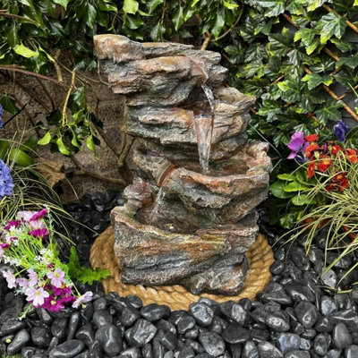 Dacite Rock Effect Solar Water Feature | DIY at B&Q