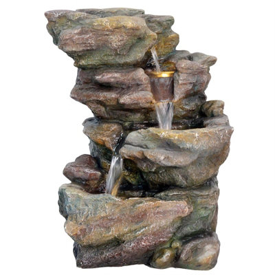 Dacite Rock Effect Water Feature - Resin - L26 x W30 x H46 cm | DIY at B&Q