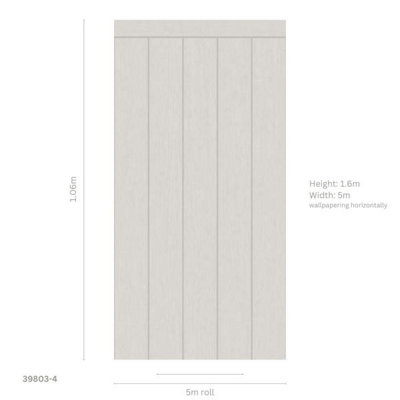 Dado Vinyl Wall Panel Wallpaper Grey AS Creation 39803-4