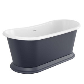 Daena Traditional Roll Top Freestanding Grey Acrylic Bath (L)1580mm (W)750mm