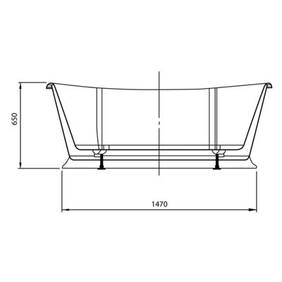 Daena Traditional Roll Top Freestanding Grey Acrylic Bath (L)1700 (W)750mm