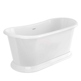Daena Traditional Roll Top Freestanding White Acrylic Bath (L)1580mm (W)750mm