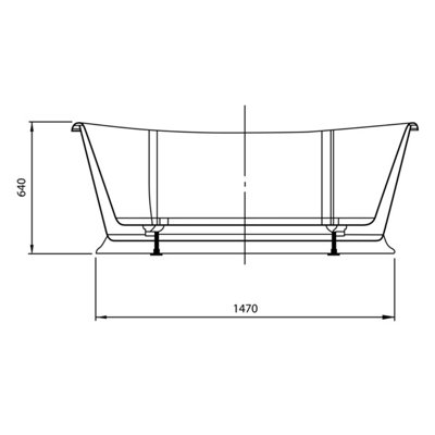 Daena Traditional Roll Top Freestanding White Acrylic Bath (L)1580mm (W)750mm