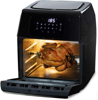 Daewoo 12L Digital Rotisserie Air Fryer Oven 1800W Healthy Oil Free Rotisserie With Thermostat Control Black