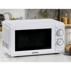 Daewoo 20 Litre Microwave 800W Easy Clean with 6 Power Levels White SDA2075GE