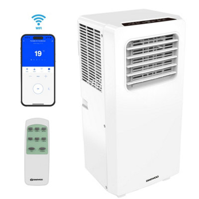 Daewoo 4-in-1 9000 BTU Smart Air Conditioner Dehumidifier Portable AC Unit  WIFI Air Con with Dehumidifier + Heater + Fan Cooler