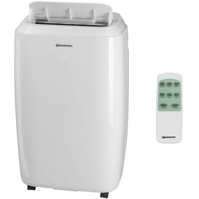 Daewoo 4-in-1 Four Seasons Large Dehumidifier & Fan Heater AND Summer 12000 BTU Air Conditioner with Remote Control White