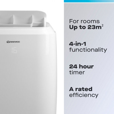 Daewoo Air Conditioner 12000 BTU 4 in 1 Dehumidifier Portable with Remote COL1579GE