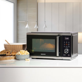 Daewoo Air Fryer Microwave 26 Litre 900W 10 Power Levels Dual Function Black Silver SDA2618GE