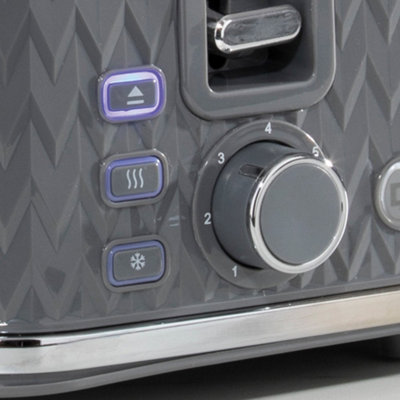 DAEWOO Argyle 3000W Retro Matching Kettle & 4-Slice Toaster Set 6 Level ...