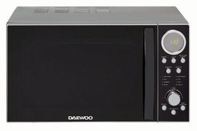 Daewoo Argyle Black 1.7L 3000W Kettle 4-Slice Toaster & Multi-Function Microwave with 8 Presets