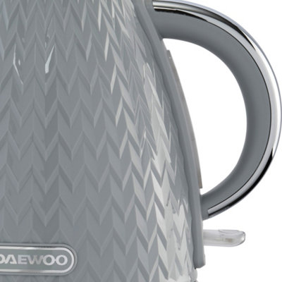Daewoo Argyle SDA1820GE Argyle Grey Jug Kettle 1.7 Litre Rapid Boil