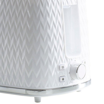 DAEWOO Argyle SDA1830GE Retro Set Kettle and Toaster Matching Bundle 2 Slice Browning Control Easy Clean 1.7L Jug Auto Off White