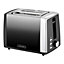 Daewoo Callisto 2 Slice Toaster Variable Browning Reheat Defrost High Lift Handle Ombre Fade Black SDA1852GE