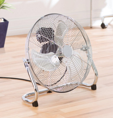 Daewoo COL1572 Chrome 18 inch Large Floor Fan Metal High Velocity Electric Free Standing 3 Speed Retro Industrial