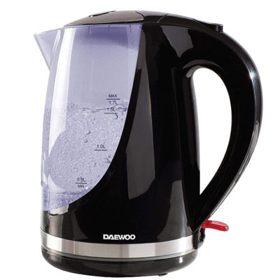 Daewoo Colour Changing 1.7L Jug Kettle 360 Swivel Base 2200W Black ...