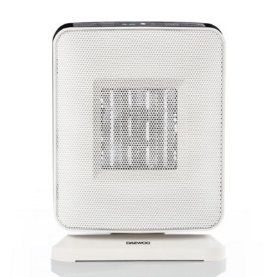 Daewoo Compact Ceramic PTC Fan Heater 1500W With Timer Oscillating White