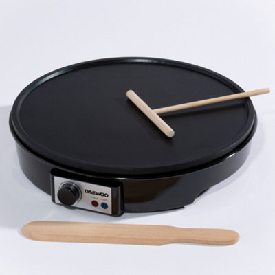 Daewoo Crepe Maker Electric Pancake Hot Plate Non Stick 1000W Black