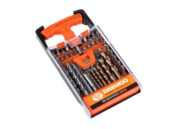 Daewoo Drill and Screwdriver Bit Set 50pc Multipurpose for Masonry, Wood, Metal