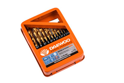 Daewoo Drill Bit Set 19pc 1-10mm with Case for Metal