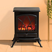 Daewoo Electric Stove Style Fireplace 2000W Variable Thermostat Black