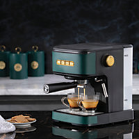 Daewoo Emerald Coffee Machine Espresso Cappuccino Maker With Milk Frother Green SDA2279GE