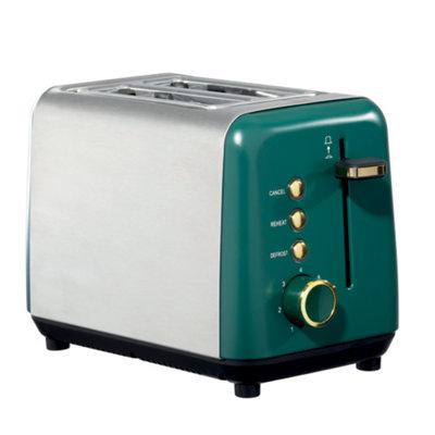 Daewoo Emerald Toaster 2 Slice Green Gold SDA2287GE