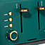 Daewoo Emerald Toaster 4 Slice Green Gold SDA2288GE