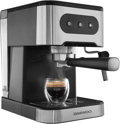 Daewoo FLava Collection Dual Cup 20 Bar Espresso Coffee Machine Maker with Milk Frother 1.5 Litre