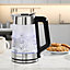Daewoo Glass Kettle With Blue LED Cordless 3KW Rapid Boil 1.7L Easy Fill