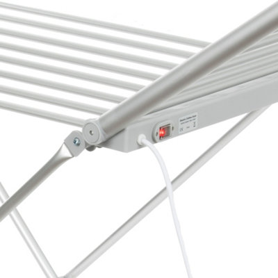 Daewoo Heated Winged Airer Foldable Drying Rack 230W 15KG Load HEA1874GE DIY at B Q