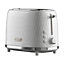 Daewoo Honeycomb Toaster 2 Slice High Lift Handle 3D Embossed White SDA2603GE